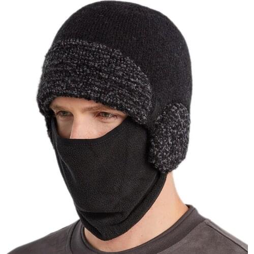 Winter Hat No Brim Urinal Hat Winter No Brim Urinal Hat Mens and Womens Wool Scarf Hat Balaclava Mask Gorras Hat Knitted Hat