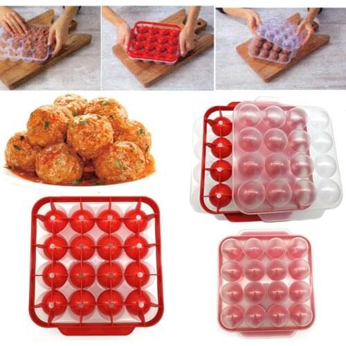 1 Set Meatball Scoop Mold Transparent Cover Non-Stick PP Homemade Stuffed Meat Balls Maker Baking Tools Kitchen accessories