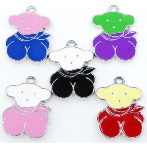 10pcs/lot Enamels Bear Animal Dangle Charms Lobster Clasp DIY Bracelet Necklace Pendants Jewelry Hanging Charms