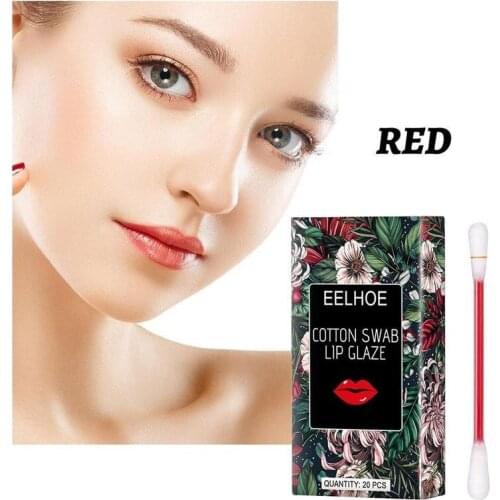 20pcs Lipstick Cigarette Box Cotton Swab Lip Glaze Lipstick Waterproof Liquid Non-stick Cup Tattoo Lipstick Lip Tint Lipgloss