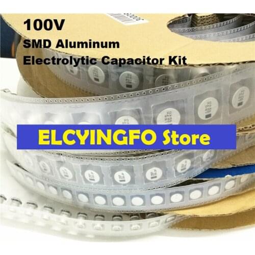 28Pcs/Lot 4values 10uF-150uF 100V 22uF 47uF SMD Aluminum Electrolytic Capacitor Assorted Kit