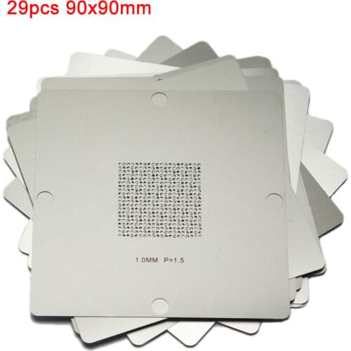 29 pcs Universal Stencil BGA Reballing Kit 90x90mm BGA Stencils 90 BGA Reballing stencil 0.5/0.6/0.65/0.76/1.0mm