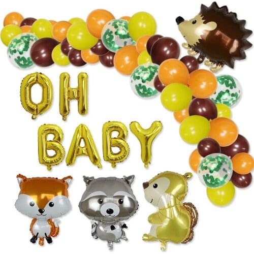 97pcs Jungle Animal Party Balloons Decoration Kit Safari Party Baby Shower Balloons Arch Kids Birthday Balloon Zoo Themed Party