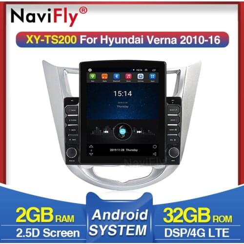 Navifly 9.7" Tesla style for Hyundai Solaris 1 2010 2016 Android video Car radio multimedia player navigation gps No 2 din DVD