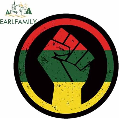 EARLFAMILY 13cm x 12.9cm For RASTA BLACK Creative Car Sticker Windshield Decal Vinyl Material Cartoon Personality Decor