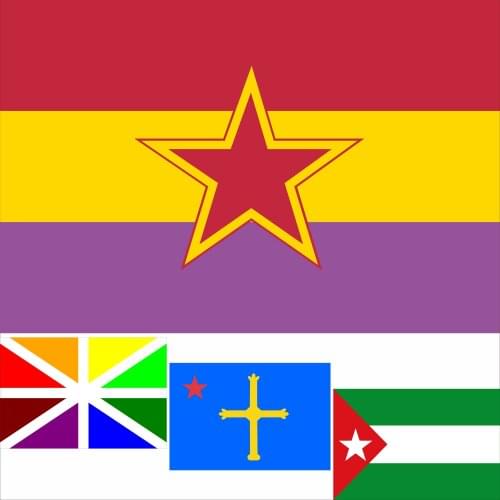 Spain Communist Party Bandera Del GRAPO Flag 3X5FT 90X150CM 100D Polyester 13 Political Parties 60x90cm 21x14cm Banner