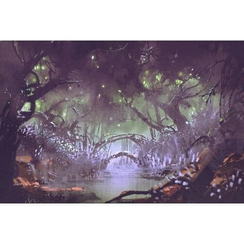 Enchanted forest fantasy landscape backdrop High quality Computer print party photo studio background