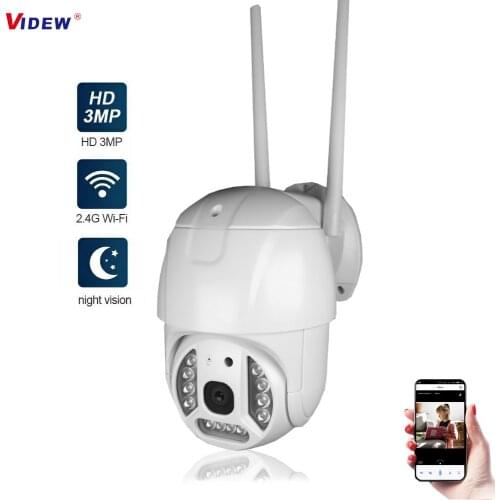 VIDEW 3MP PTZ Wifi IP Camera Outdoor Digital Zoom Motion Detection Night Vision Wireless Camera Audio Security CCTV Camera