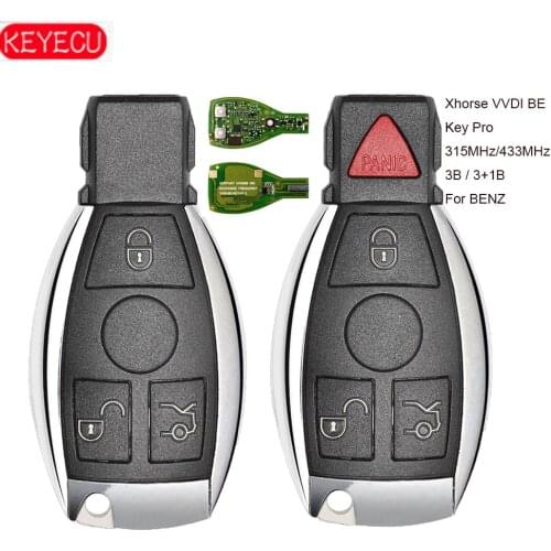 KEYECU Xhorse VVDI BE Key Pro Improved Version Complete Remote Key 3B / 3+1 Button 315MHz/433MHz for Mercedes-Benz