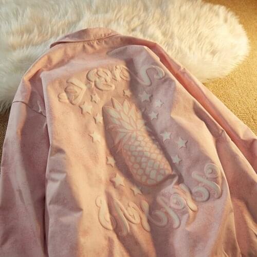 Korean Chic Streetwear Embroidery Women Jackets Vintage Harajuku Ulzzang Oversize Jacket Japanese Preppy Style Female Coats