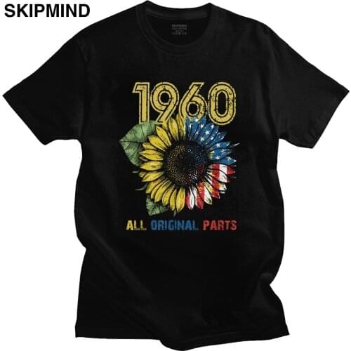 Vintage Made In 1960 All Original Parts T Shirts for Men Short Sleeves 60th Birthday Gift T-Shirt 100% Cotton Tee Tops Apparel