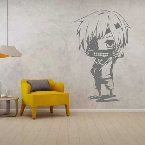 Cartoon Chibi Kaneki Tokyo Ghoul Wall Sticker Home Bedroom Kids Room Art Anime Decoration Vinyl Removable