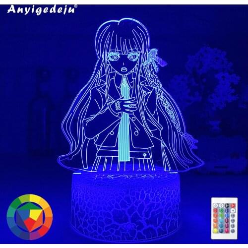 Newest 3D Anime Lamp Danganronpa Kirigiri Kyouko Illusion Led Changing Nightlights Lampara For Bedroom Decoration Dropshipping