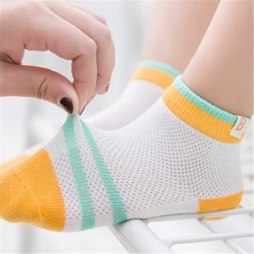 New 5 Pair/set Childrens Socks Cotton Socks Children All-match White Striped Socks Summer Cotton Socks Baby accessories