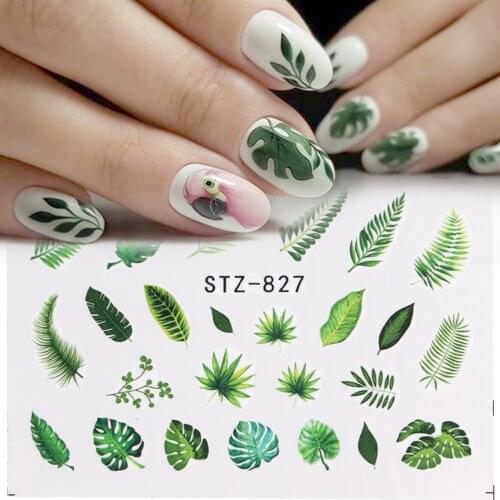 New arrival Nail Sticker Flower Leaf Tree Green Stickers for nails DIY Nail Art Decor Gel Polish Sticker Manicure Foils