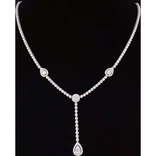 New fashion Au750/18k real gold luxury diamond necklace jewelry for women&lady&party&gift&wedding