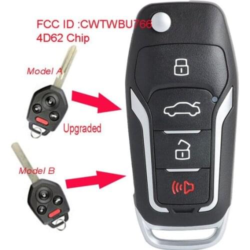 Keyecu Upgraded Flip Remote Car Key Fob 433MHz 4D62 Chip 4 Button for Subaru Tribeca Outback Legacy 2008-2010 FCC: CWTWB1U766