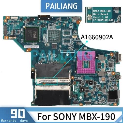 PAILIANG Laptop motherboard For SONY MBX-190 Mainboard A1660902A GM45 DDR2 tesed