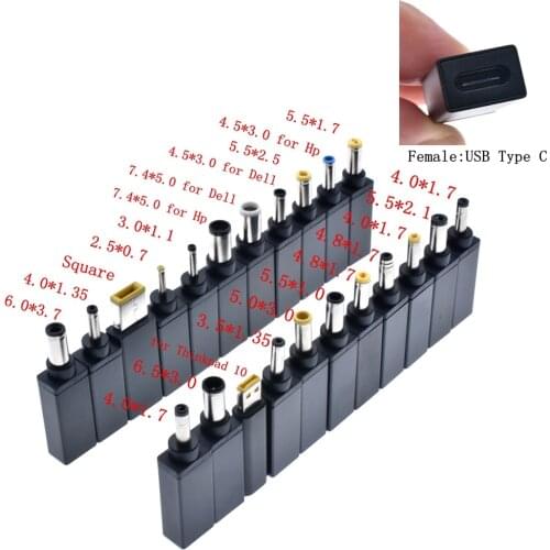 USB 3.1 USB-C Type-C bus to 5.5 x 2.5mm 7.4 x 5.0mm 4.5 x 3.0mm DC power supply plug converter bus with PD simulation trigger