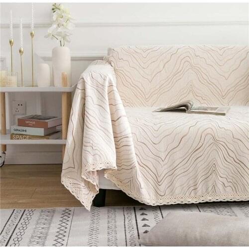 Full Cover Thicken Chenille Stripe Leaf Non-slip Sofa Throw Nap Blanket All Season Universal Nordic Travel Airplane Blankets
