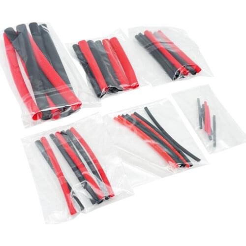 Black Red 2 Colors 42pcs 2:1 Polyolefin H-type Heat Shrink Tubing Tube Sleeving Assorted Wrap Wire Promotion -55 to +125 degree
