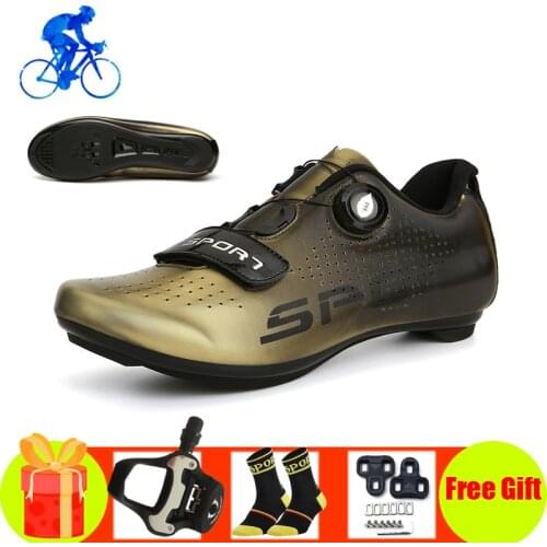 Road Cycling Shoes Men Women Self-locking Breathable Professional Bicycle Footwear Bike Shoes Add SPD-SL Pedals Cycling Sneakers