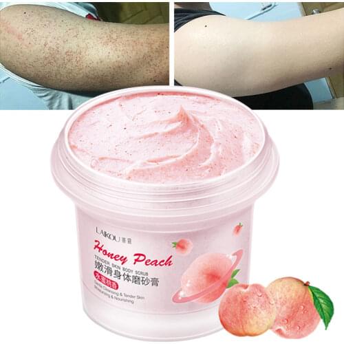 Body Scrub Peach Fragrance Exfoliating Acne Clean Moisturizing Nourish Brighten Niacinamide Alpha-arbutin Unisex Skin Care 100g