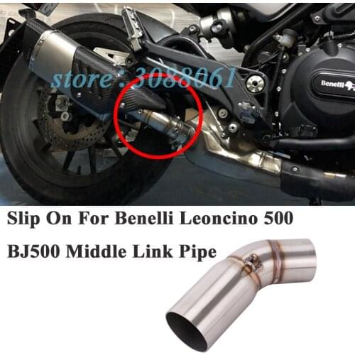 Slip On For Benelli Leoncino 500 BJ500 Motorcycle Exhaust Escape Modified MiddleTube Link Pipe Connection 51mm Without Muffler