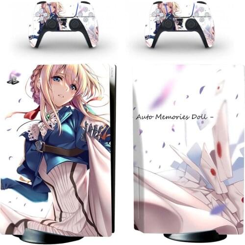 Violet Evergarden PS5 Standard Disc Skin Sticker Decal Cover for PlayStation 5 Console and Controllers PS5 Disk Skin Vinyl