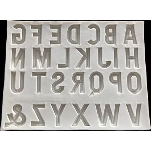 Capital 26 English Decorative Letters Chocolate Mold Fondant Clay Mold 15-651