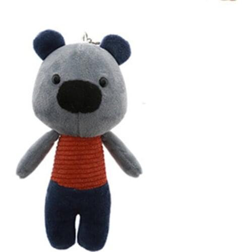 15CMSuper cute fashion teddy bear plush key chain big nose stand bear doll costume bag pendant gift