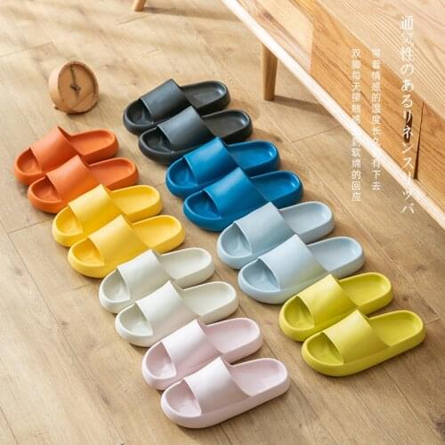 New Soft Home Slippers For Women Men Indoor Slides Thick Sole Non-Slip Wide Feet Flips Family Shoes Outdoor Beach Slides
