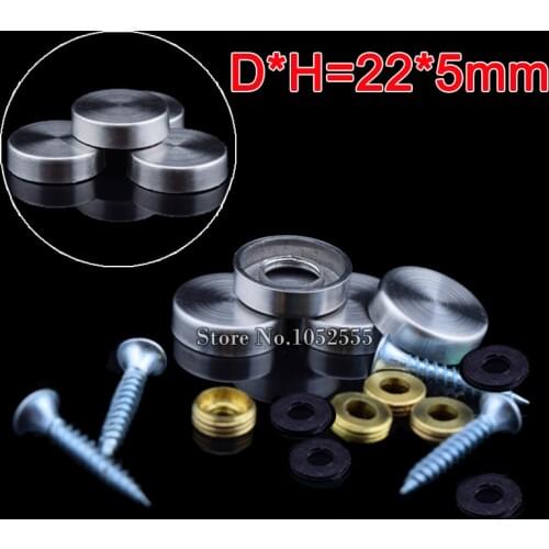 High Quality 500PCS/lot 304 Stainless Steel 22mm*5mm Advertisement Fixing Screws Glass Standoff Pin Nails Decoration Hardware