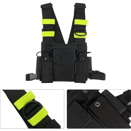 Walkie Talkie Nylon Pouch Holster Vest Chest Pocket Backpack for Baofeng UV-5R Pro UV-82 UV-9R BF888S Two Way Radio Carry Case