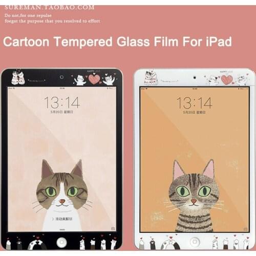 Cartoon Screen Protector For iPad Pro 10.5 10.2 9.7 inch Air 3 2 1 Mini 3 4 5 2019 6th 7th Protection Glass Screenprotector Film