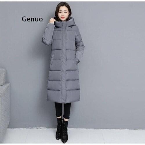 Woman Jacket Parkas Coat Womens Cotton-Padded Overknee Plus Size Down Jacket Veste Femme