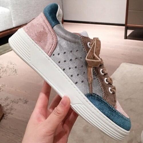 Shoes Woman Flat Sneakers Women Color Matching Casual Women Shoes suede Breathable Comfortable Shoes Zapatos De Mujer New Sale
