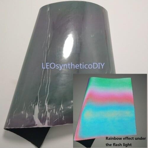 1PCS 21X29CM 0.8MM Light Reflective Rainbow Synthetic Letaher Sheets For Making Bows and Other Accessories R321