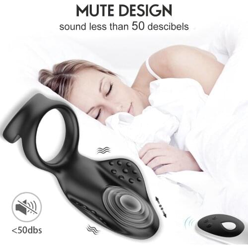 10 Modes Vibrators Male Penis Ring Chastity Cage Dildo Vibrating Massager Sex Toys For Men Gay Scrotum Massager Testicle Bondage