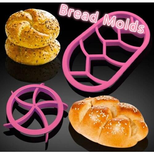 2pcs/set Round & Oval Bread Molds Stamper Plastic Dough Pastry Cutter Cookie Biscuit Press Mould Kitchen Baking Mold Bread Tools