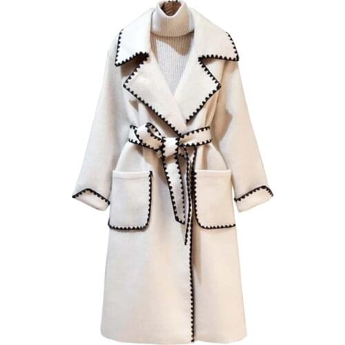 2020 Factory direct sales Autumn And Winter New Casual Fashion Women Jacket Loose Plus Solid Color Wavy Side With Wool Coat