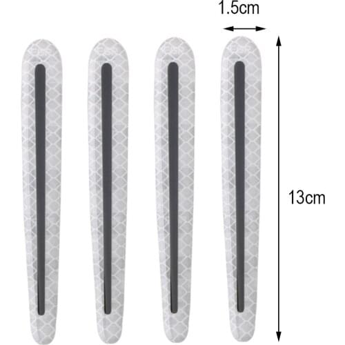 4pcs Car Door Handle Sticker Warning Reflective Tape Auto Reflective Strips Driving Safety Mark Car Styling Accessories