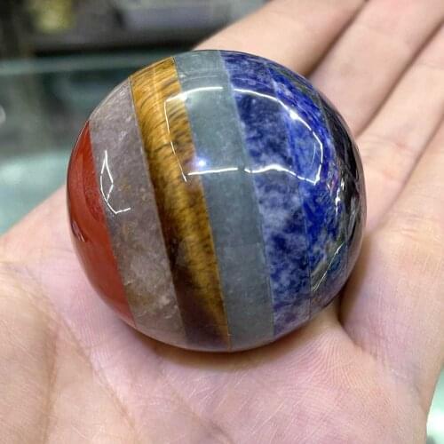 40 MM Natural Agates Lapis Lazuli Amethysts Crystal Round Quartz Healing Beads Chakra Reiki Point Home Decor Crafts Of Gem Stone