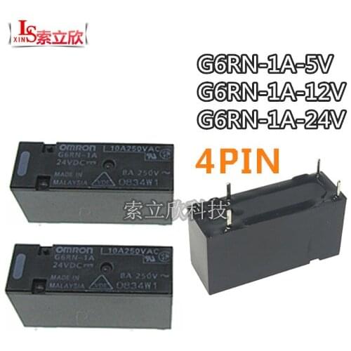 5PCS/LOT 100%Original NEW Relay G6RN-1A-5VDC G6RN-1A-12VDC G6RN-1A-24VDC G6RN 1A 12VDC G6RN1A12VDC DC5V 12V 24V 8A 4PIN