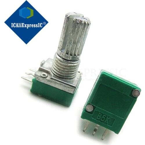 5PCS RK097N 5K single linked potentiometer B5K with a switch audio 3pin shaft 15mm amplifier sealing potentiometer In Stock