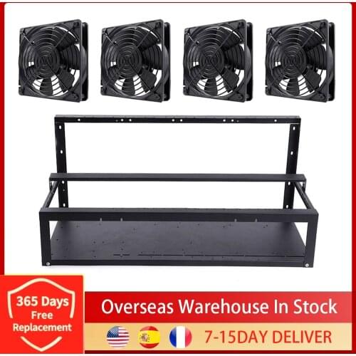 8 GPU Aluminum Open-pit Miner Mining Case Computer ETH/ETC/ZEC Frame Rig Mining Rack For bitcon Ethereum Welcome Dropshipping