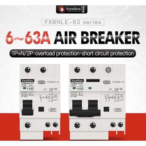 MCB Circuit breaker AC Anti-shock protector Electricity control switch RCD Earth Leakage switch Family line protection 220V