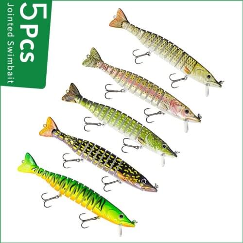 Banshee 5Pcs Sinking Wobblers For Trolling/Pike 13 Multi Jointed Swimbait Set Hard Artificial Baits For Fishing Lure Crankbaits