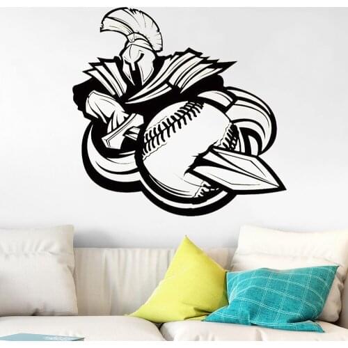 Ancient Greece wall decals Wall Decal Baseball Mascot Amulet Sports Spartan Warrior Vinyl Decal Vinyl Removable Ru-311