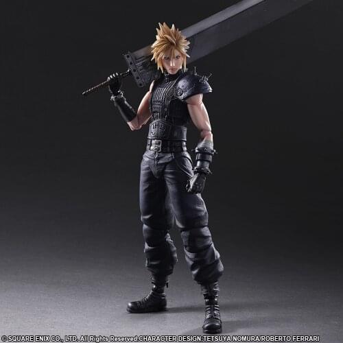 Anime PLAY ARTS Final Fantasy VII Cloud Strife Edition 2 PVC Action Figure Collection Model Toys Doll Gift